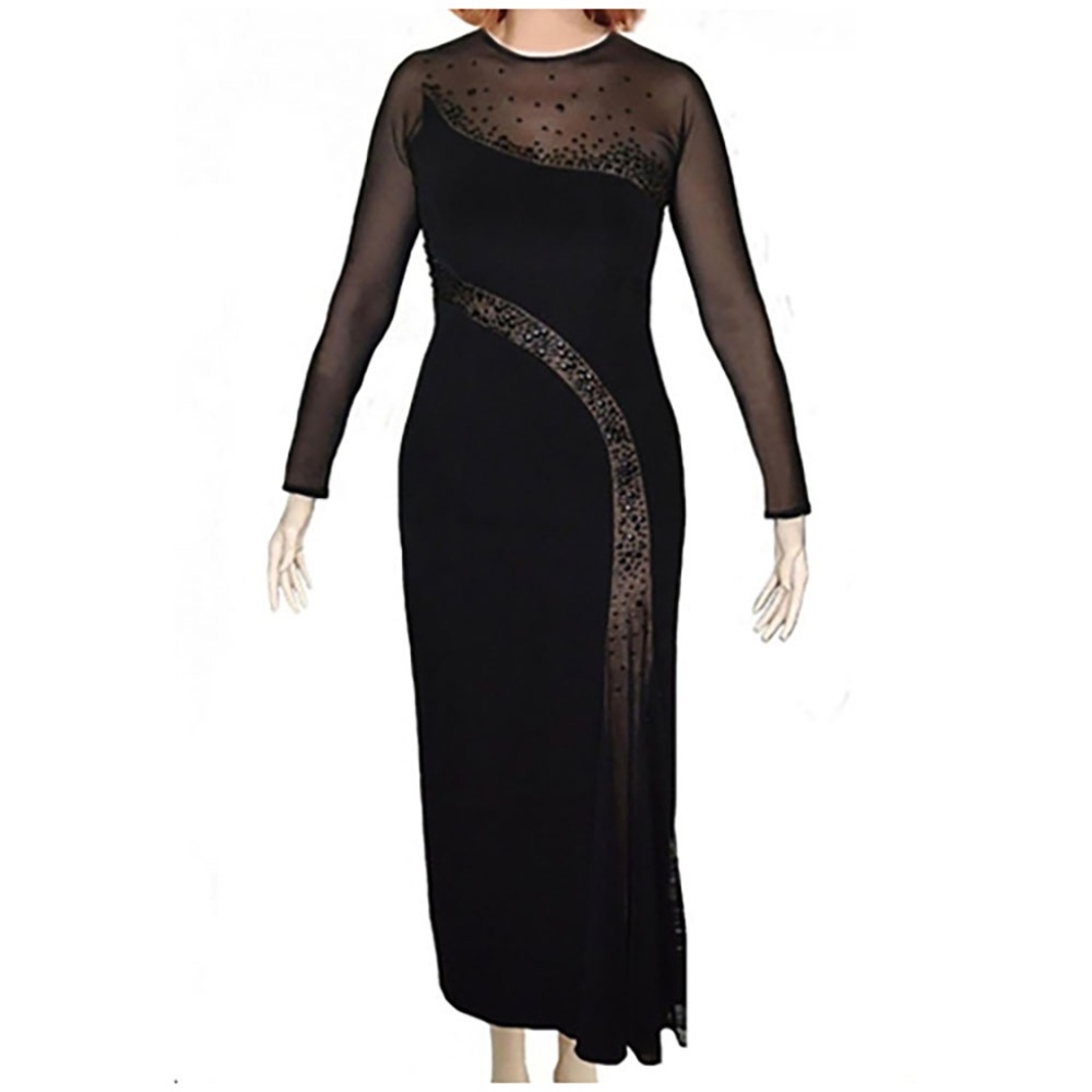 Fancy Tadashi Black Dress with Glistening  Stones